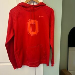 Nike unisex Ohio State Red/orange cowl neck Hooded Pullover Sweatshirt L dri-fit